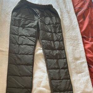 Kids Quilted Casual Pants - Olive Green
